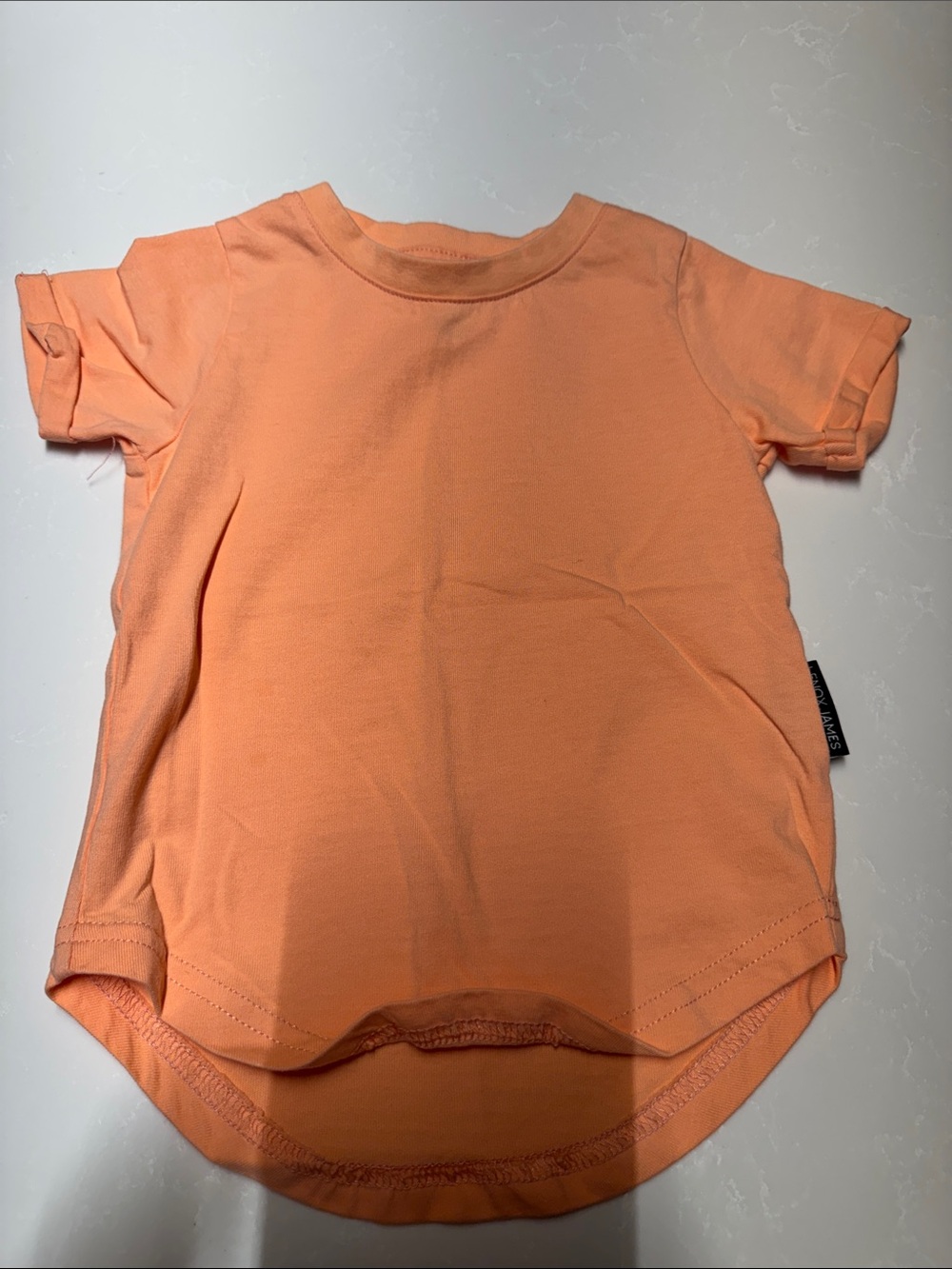 Kids Short Sleeve Tee in Peach - Brand Unknown
